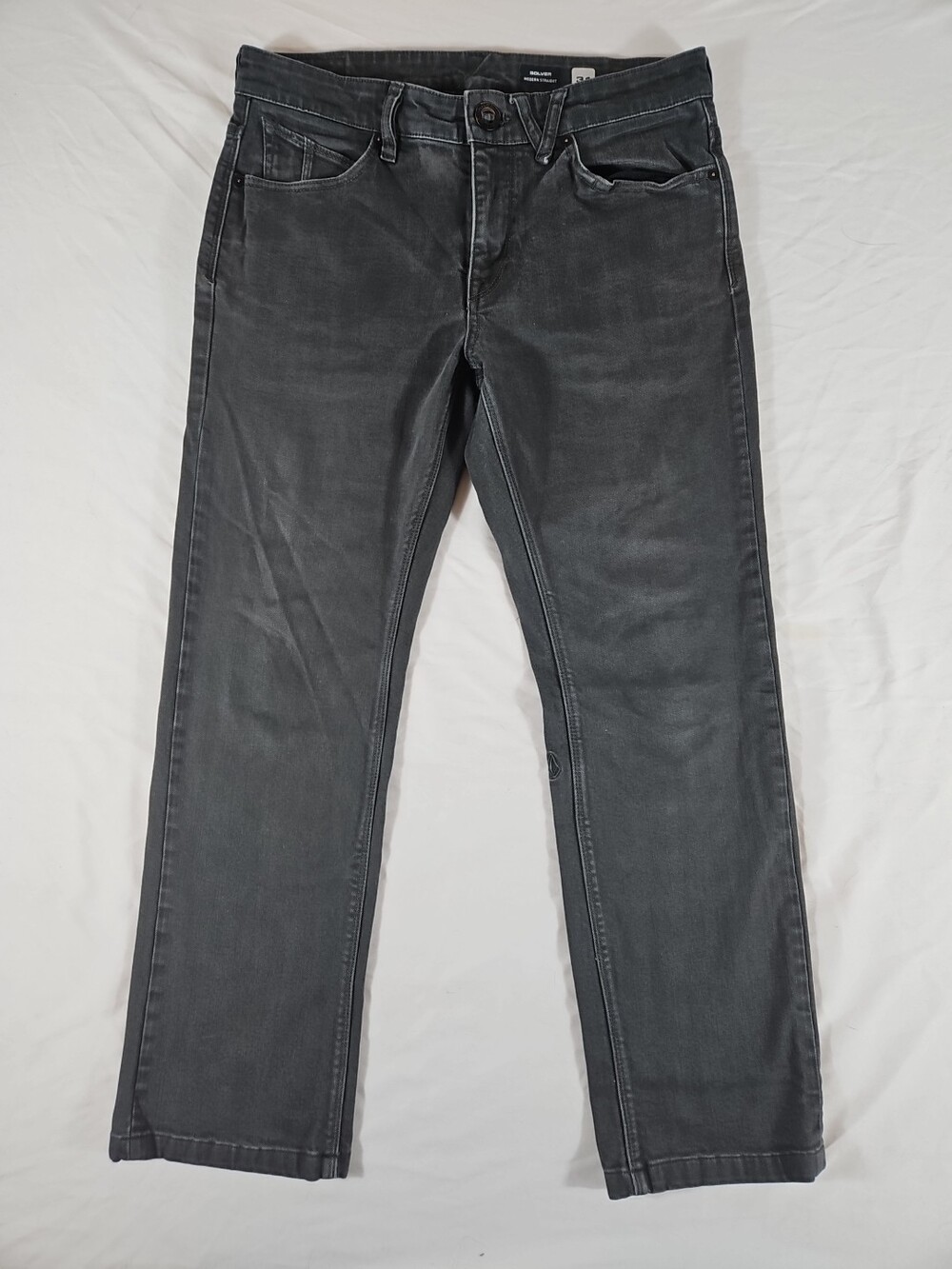 Volcom men jeans Size 31 Black 31X30 black Solver modern straight